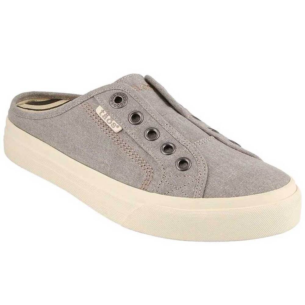 Taos EZ Soul Slip On Mule Sneakers Gray Canvas Womens Size 7